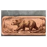 Grizzly Bear Half Pound .999 Copper Bar