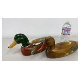 Wooden Duck Decoys 2 Pc Lot