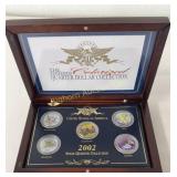 2002 Colorized State Quarter Set in Wood Display