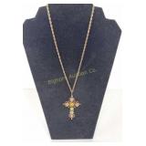 VTG Ornate 18" Cross Necklace