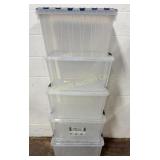 Clear Storage Totes w/ Lids 5 Pc Lot