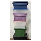 Storage Tote Assortment w/ Lids 6 Pc Lot