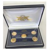 2000 State Quarter Set Gold Layered In Display Box