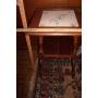Oak/glazed tile top table