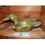 Green wooden duck