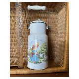 Enamelware Dairy can with handle