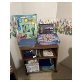 Shlef wtih misc home decor items