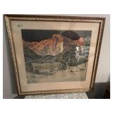 Framed vintage print