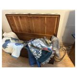 Cedar chest w/misc linens