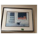 Framed CocaCola ice box picture