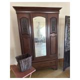 Wardrobe with beveled mirror