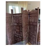 Wooden 4  panel room divider