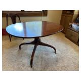 Wooden table on wheels