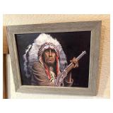Very nice Indian Chief framed picture