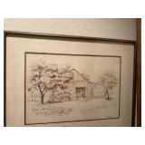 Framed Black and white print