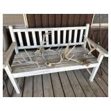 White wooden bench