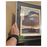 Framed and signed Sailboat