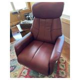 Leather recliner, chrome base chair