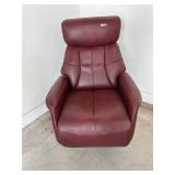 Leather recliner on chrome stand