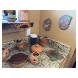 Misc clay, glazed items