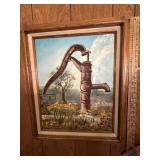 Framed Well pump painting