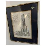 Framed Black and white picture, signed