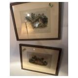 Pair of framed vintage pictures