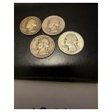 Lot fo 4 1941 Silver quarters