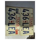 Set of Sesquicentennial Texas license plates
