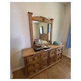 Wooden dresser with mirror