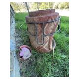 Clay planter w/stand