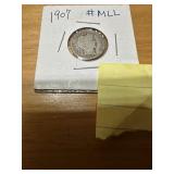 1907 Barber dime