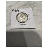 1939 Mercury dime