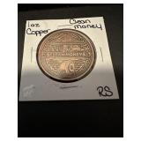 1 pz Copper Clean Money round