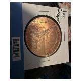 1 oz .999 Fine Copper Buck Deer