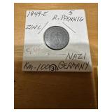 1944 E R Pfennig Nazi Germany WWII Third Reich
