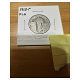 1928 P Standing silver Liberty quarter