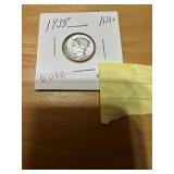 1938 silver Mercury dime