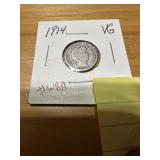 1914 Barber dime