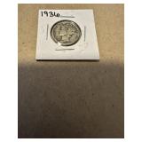1936 Silver Mercury dime
