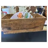 Wooden crate w/misc contents