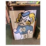 Cloth framed North Carolina mascot