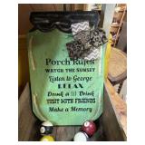 Porch Rules wooden sign