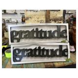 Pair of Graitude signs