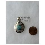 Sterling pendant w/torquise