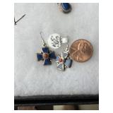 Sterling earrings w/lapis and coral