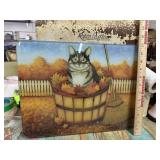 Cat in a Basket cutting board