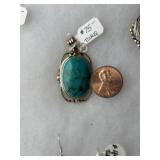 Sterling pendant w/ torquise