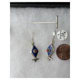 Sterling earrings with torquise and coral