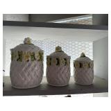 3 pc Lefton Ceramic cannister set